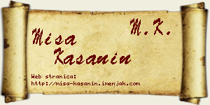 Miša Kašanin vizit kartica